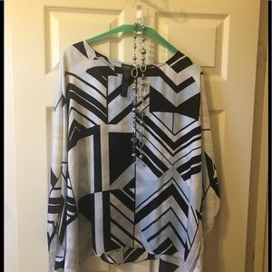 Chico’s travelers blouse with Chico’s necklace